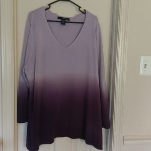 Long faded color style purple sweater